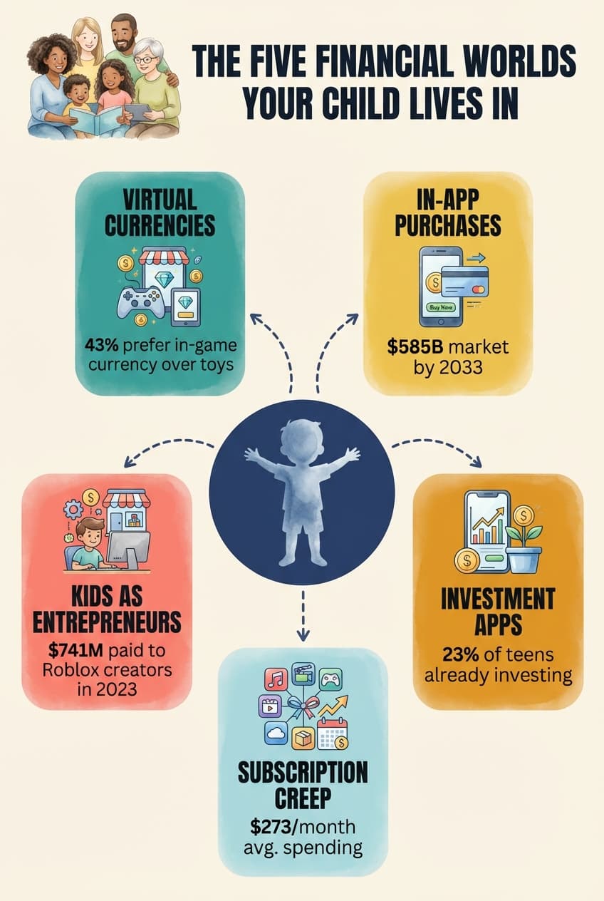 The Five Financial Worlds kids navigate today