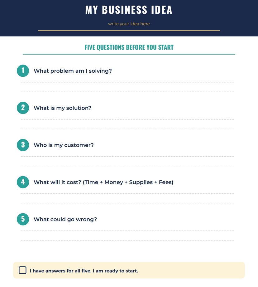 Business proposal builder card