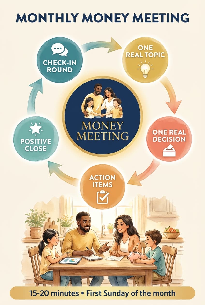 Monthly Money Meeting — a 15-minute family framework